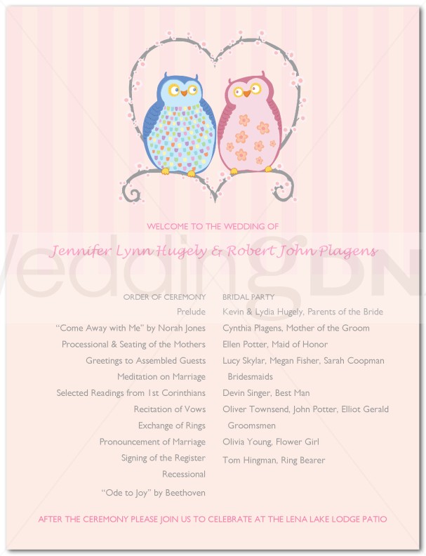 Free and Cute Wedding Program Templates